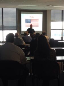 FF/Medic Brian Boyers welcomes Cincinnati Maritime Security Council to meeting hosted by FDBD (March 2014).