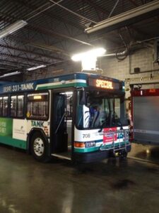 Hybrid TANK public bus used for training
