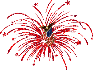 A fourth of July fireworks explosion graphic